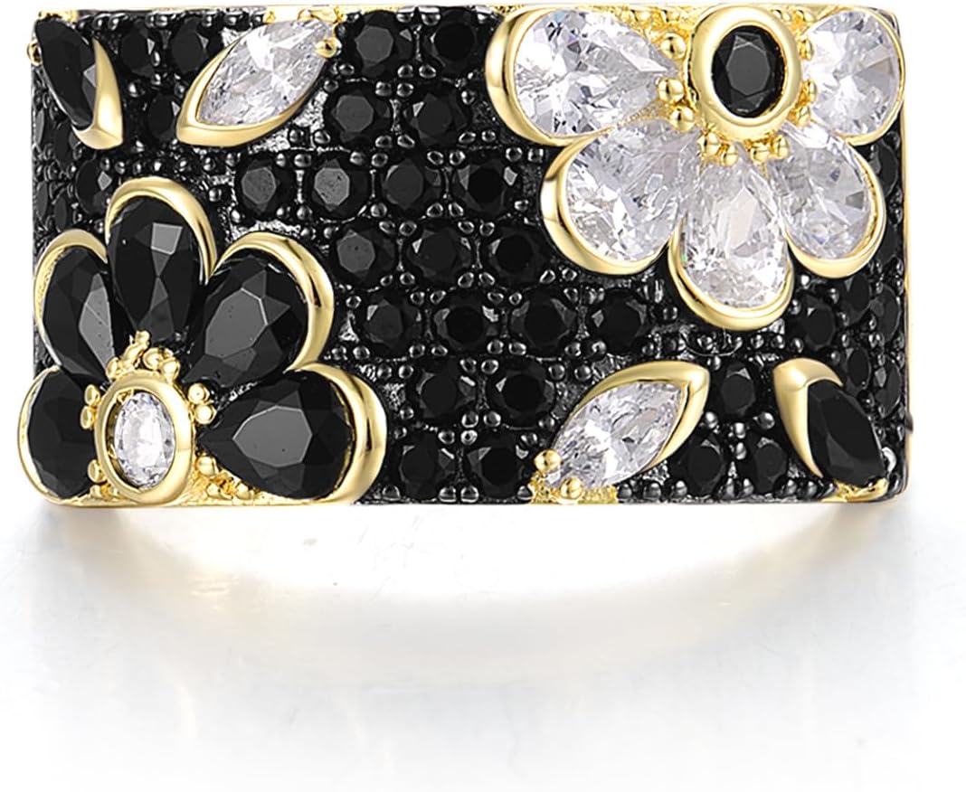 Santuzza 14K Gold Plated Dragonfly Ring Cubic Zirconia 925 Sterling Silver Butterfly Ring