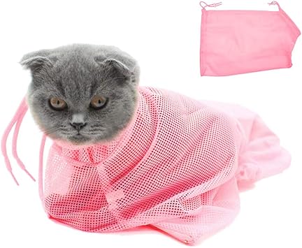 Amazon Todu 猫用 みのむし袋 ペット爪切り おちつくネット 保定袋 シャンプー 耳掃除 爪切り 点眼 メッシュ 猫用品 脱走防止 超軽量動物病院 ペット美容室 飼い主家庭等適合 ピンク Todu ネイルケア 通販