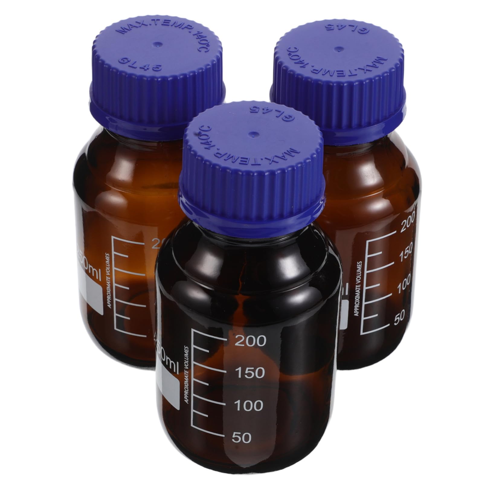 Anneome 3stücke Labor-reagenzflasche Braune Glasflasche Mit Stopfen Vorratsbehälter Für Chemikalien Laborglasbehälter Kleine Glasflasche Für Lichtempfindliche Flüssigkeiten