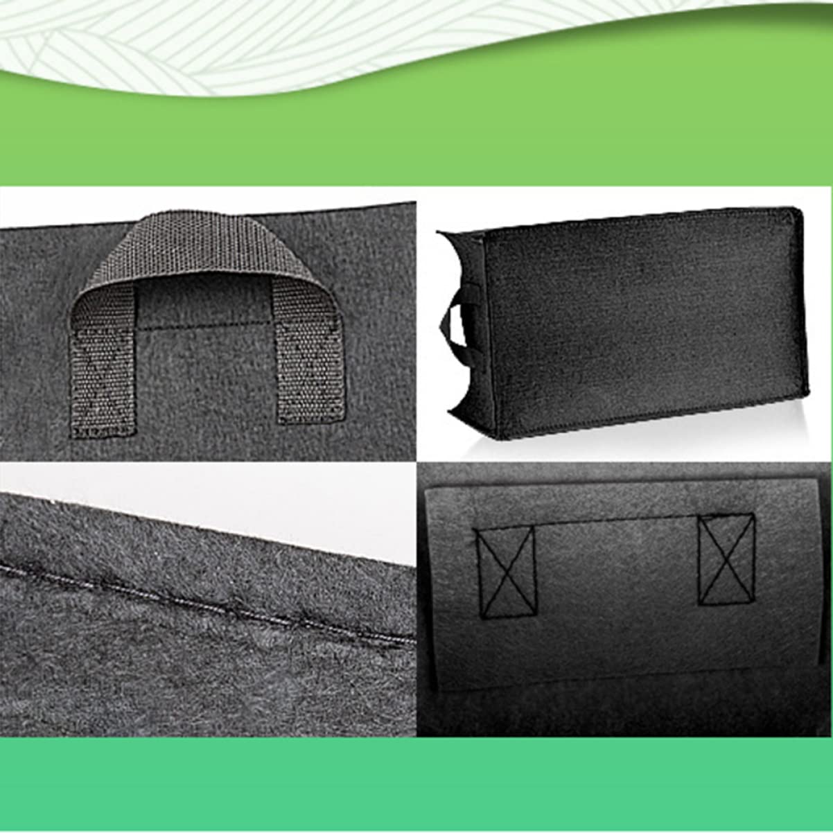 YARNOW Bolsa Cuadrada para Cultivo De Fresas (3 Unidades Tamaño Galón) para Control De Raíces para Plantas Flores Vivero Verduras Invernadero Elegante Color Negro Tamaño