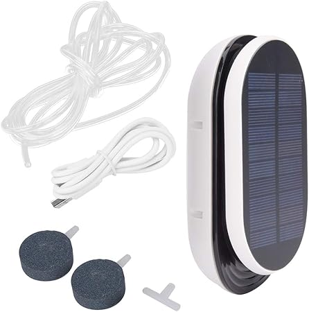 Image Garosa Air Pump Solar Kit AP007 3-Level Solar Power Fountain Oxygen Aerator Air Pump for Aquariums Pool Pond Fish Tank Patio Garden,Various pumps and accessories
