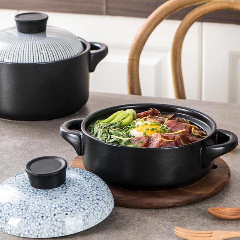 Olla de arcilla japonesa de 3,5 litros con tapa para sopa miso 5