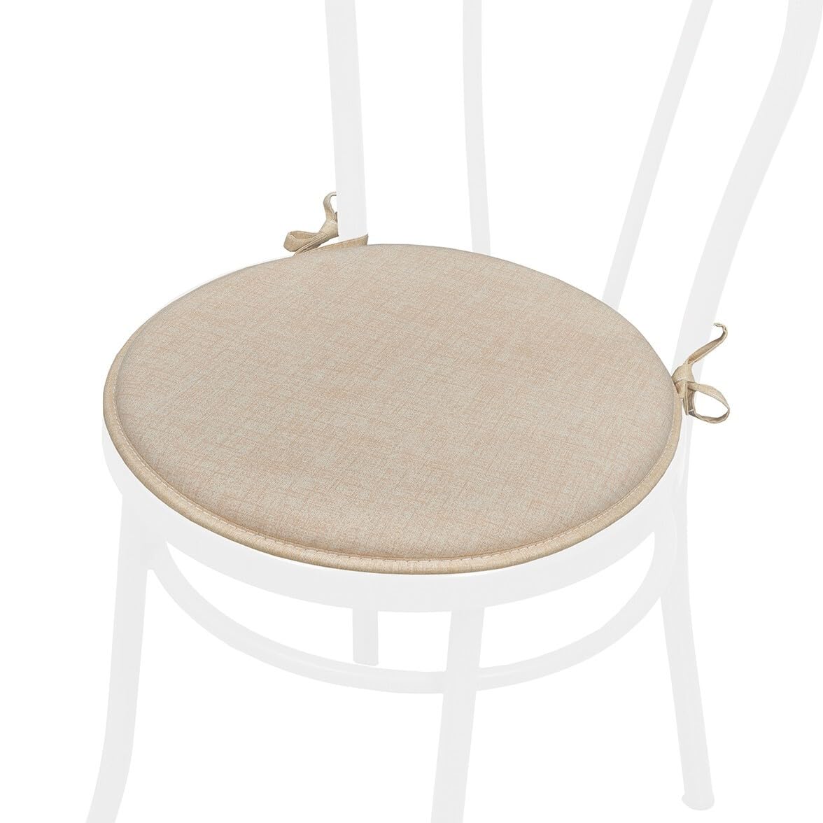 Emmevi Set 4 Cuscini Sedia Rotondi Cotone Lavabili Beige
