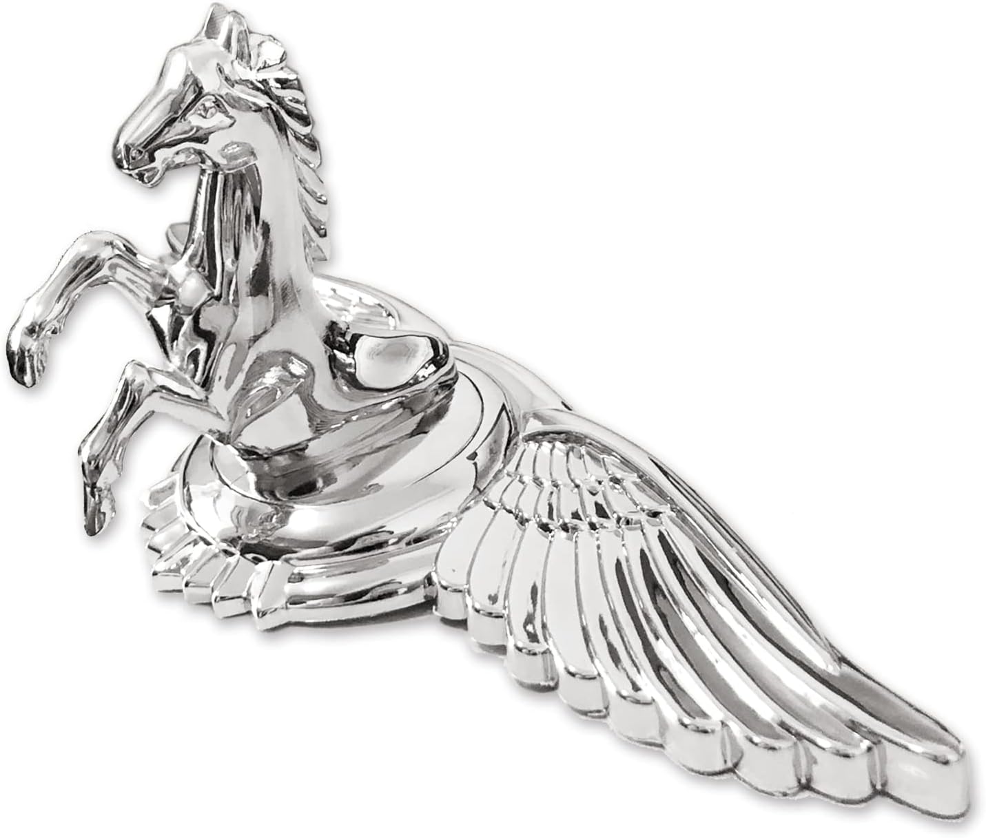 Horse Stallion Car Hood Ornament 3D Car Badge Metal Emblem & Stickers - Chrome Sculpture Decals for Trucks, Cars & Vehicles (Horse Chrome Sliver)