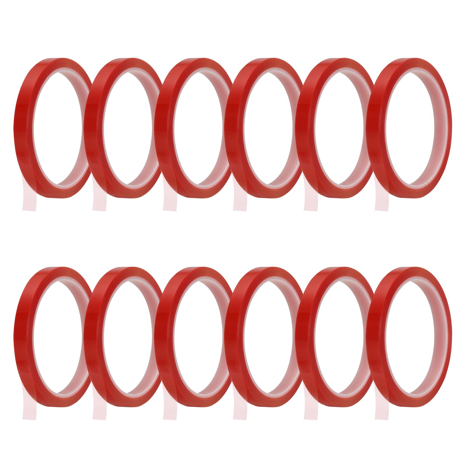 sourcing map 12 Rolls Heat Tape, 10mm x 33m(108FT) No Residue High-Temperature Resistant Tape Heat Transfer Tape for Sublimation Electronics 3D Printing Soldering, Red