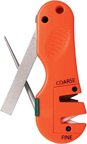 AccuSharp Afilador de cuchillos y herramientas 4 en 1 – Hoja de afilado de carburo de tungsteno grueso y varilla de cerámica con varilla retráctil