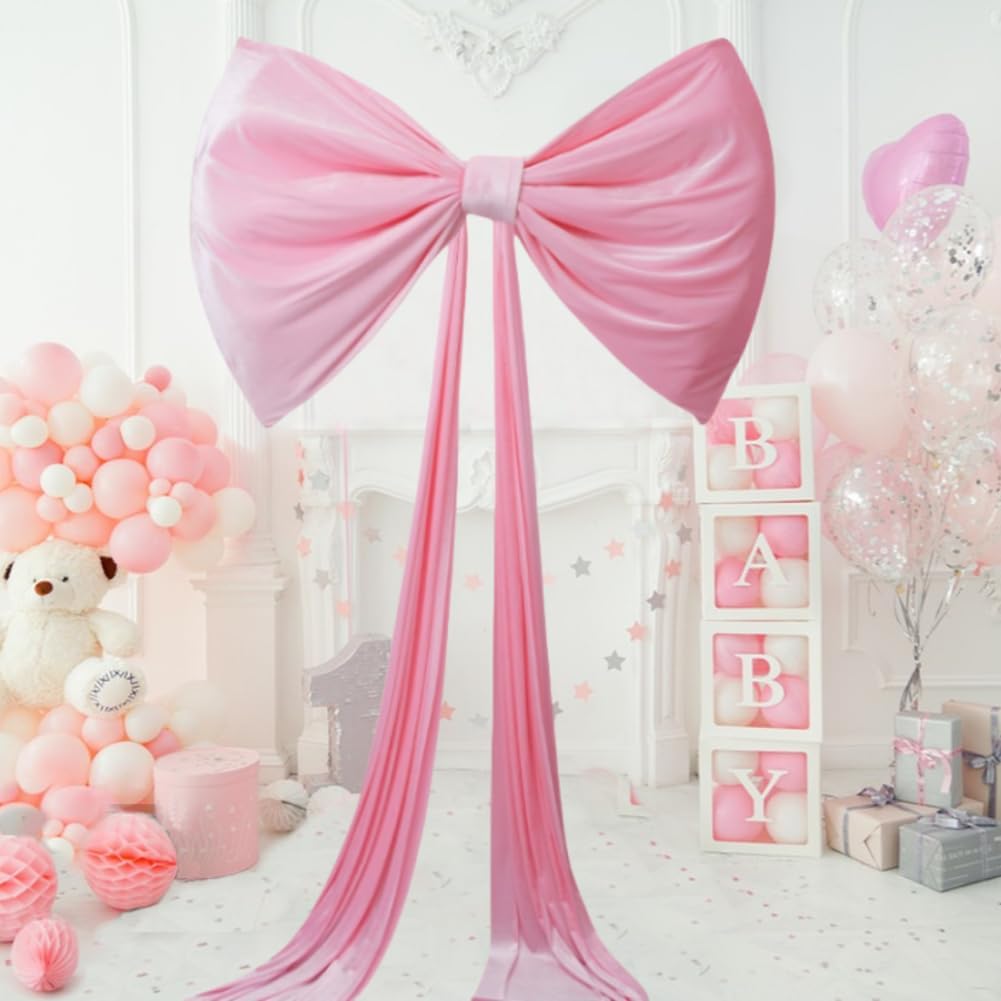 Extra Large Velvet Bows Christmas Tree Topper Decorations Pink Giant Christmas Bows for Home Wreath Wall Holiday Party Decor - Image 3