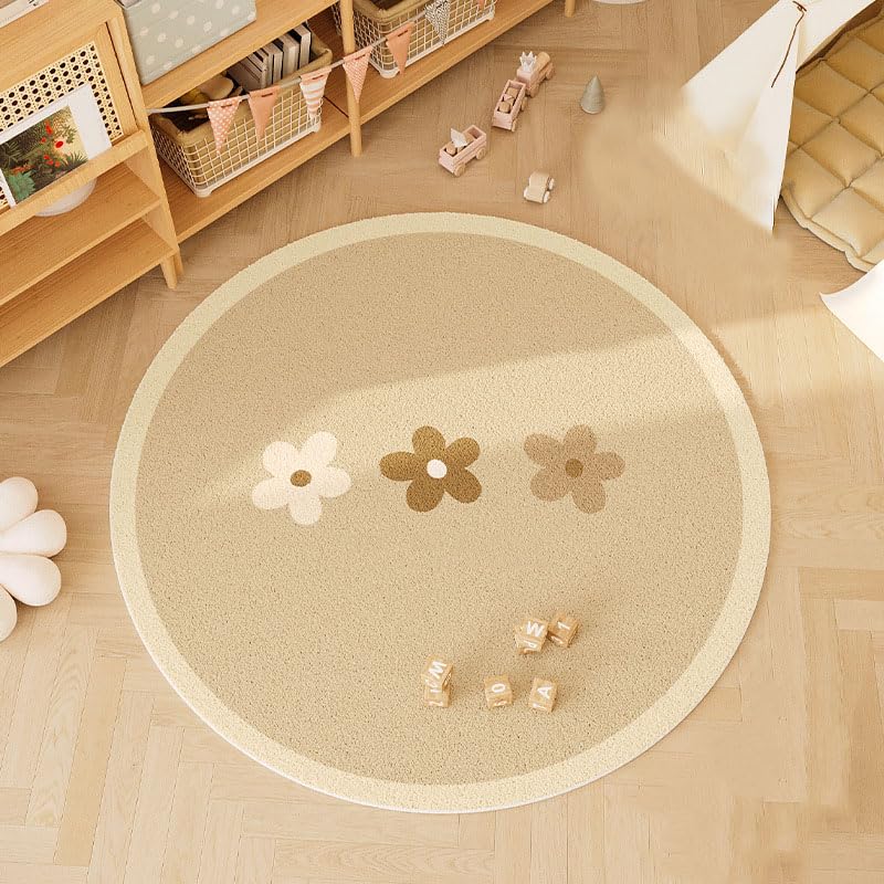 Tapis de chambre rond doux ZORZA 200cm pour salon moderne