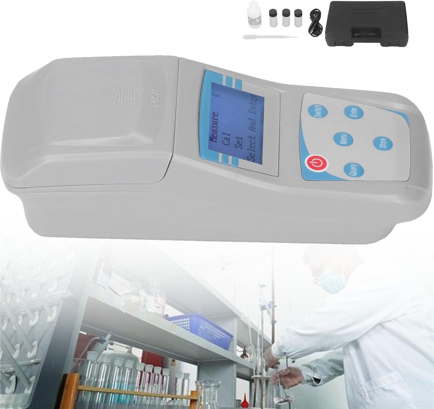 Portable Turbidity Meter, Water Quality Tester, 90° Scattered Light Measurement, Turbidimeter for Water Test with Carry Case, for Waterworks, Paper Mills, Fish Tanks,ZD-401(0-400)