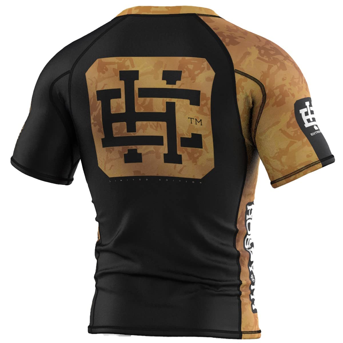 Termoaktywna Koszulka Męska Krótki Rękaw, Rashguard, Sporty Walki Siłownia Golden Warrior Kolor: czarny