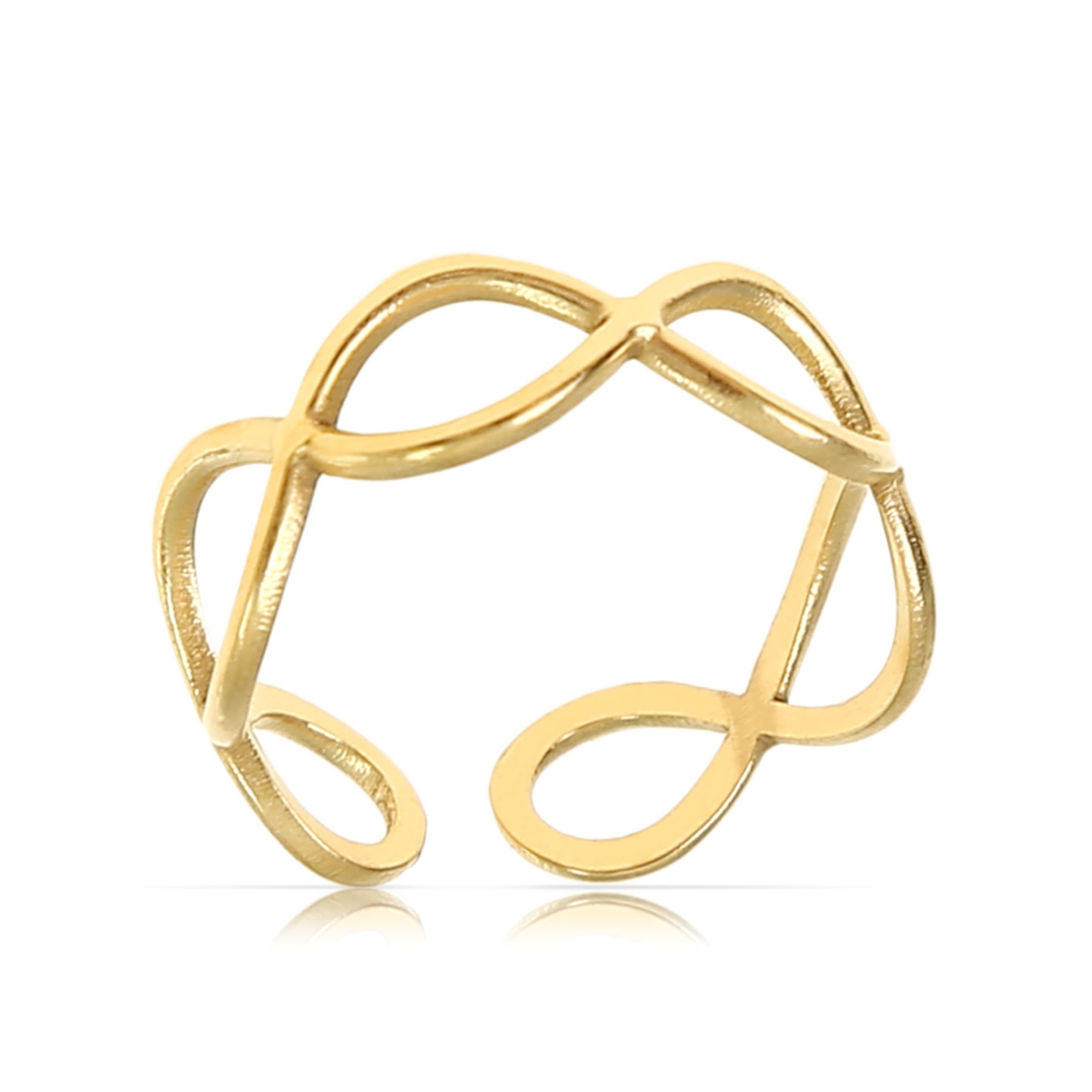 Made by Nami Stainless Steel Gold Adjustable Rings for Women Stackable Chunky Gold Rings for Women