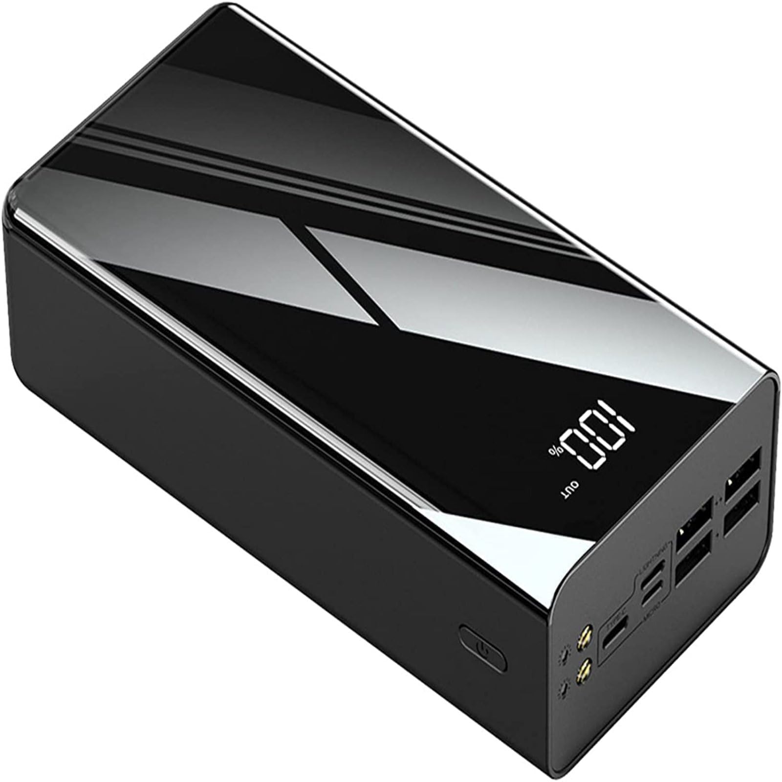 PeKmaR Power Bank 100000Mah, High Capacity Portable Charger USB C Fast Charging, 4 Ports External Battery Pack Portable Charger with LED Digital Display Flashlight,Black