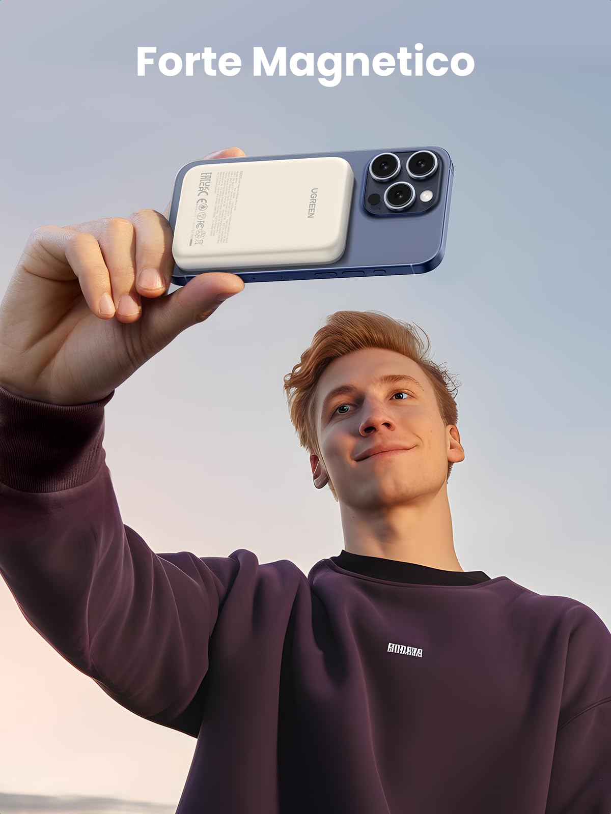 UGREEN Nexode Power Bank Magnetico 10000mAh, Caricatore Portatile Wireless con 20W USB C Ricarica Rapida PD QC 3.0, Compatibile con iPhone 17 Pro Max Air 16 15 14 13 12 Mini Plus Pro Max (Beige)