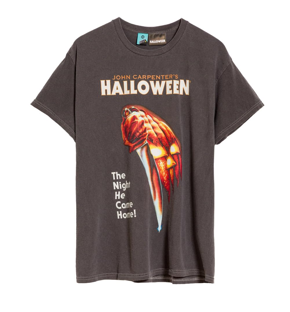 TruffleShuffle Halloween Movie Poster Vintage Wash Charcoal T Shirt