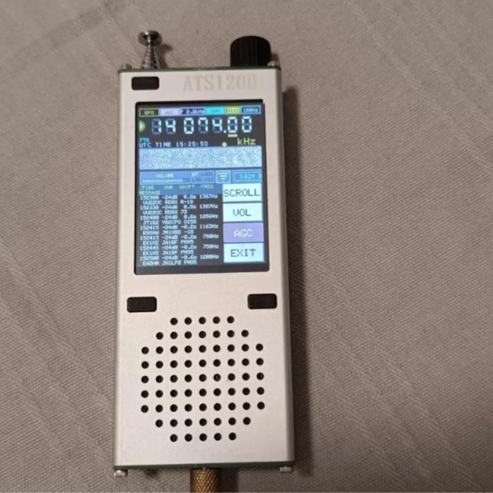 SI4732++Bluetooth+2,4-calowy dotykowy LCD FM, AM, LSB, USB odbiornik radiowy z pasmem lotniczym cyfrowe dekodowane radio srebrny stop aluminium