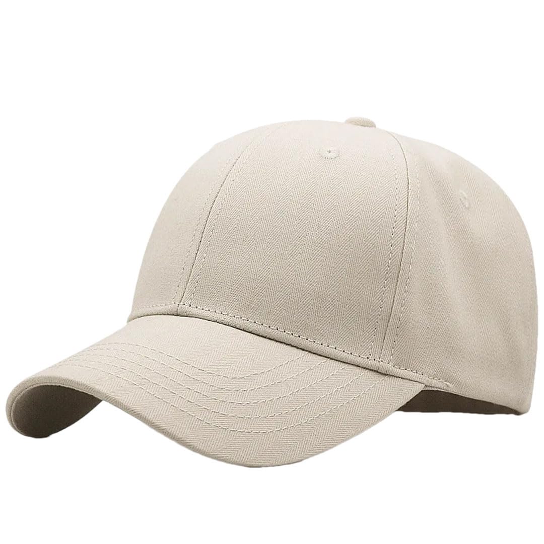 Cappellini da baseball da uomo taglie forti con top rigido per sport all'aria aperta allargare il papà cappello da sole oversize parasole snapback bianco crema 60-64 cm