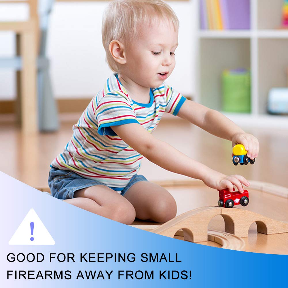 Gun Safes for Pistols, Gun Lock Box with 3 Digits Combination Lock, Portable Aluminum Handgun Safe for 4 Pistols , Pistol Safe for Home Bedside Nightstand Car Travel