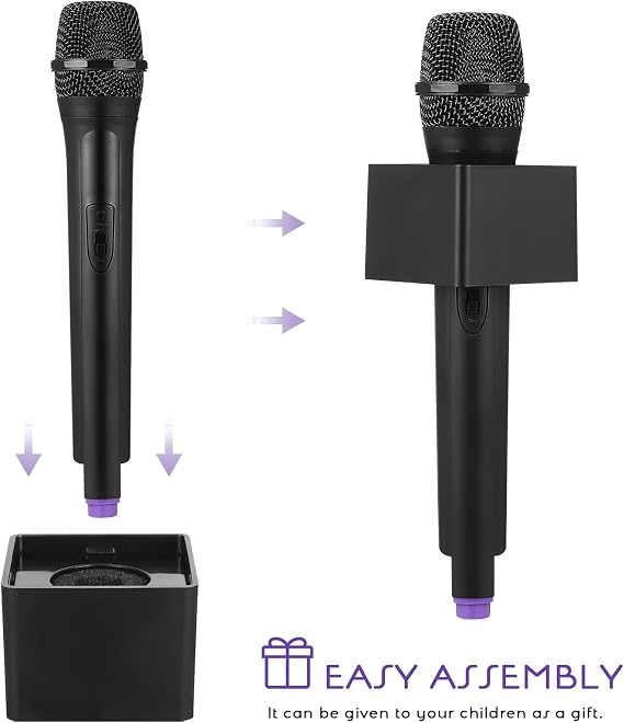 Fake Microphone Props for Kids Plastic Microphone Toy with Flags Square Cube Station Pretend Play Mic Prop for Karaoke Interview Reporter Host Party Accessory