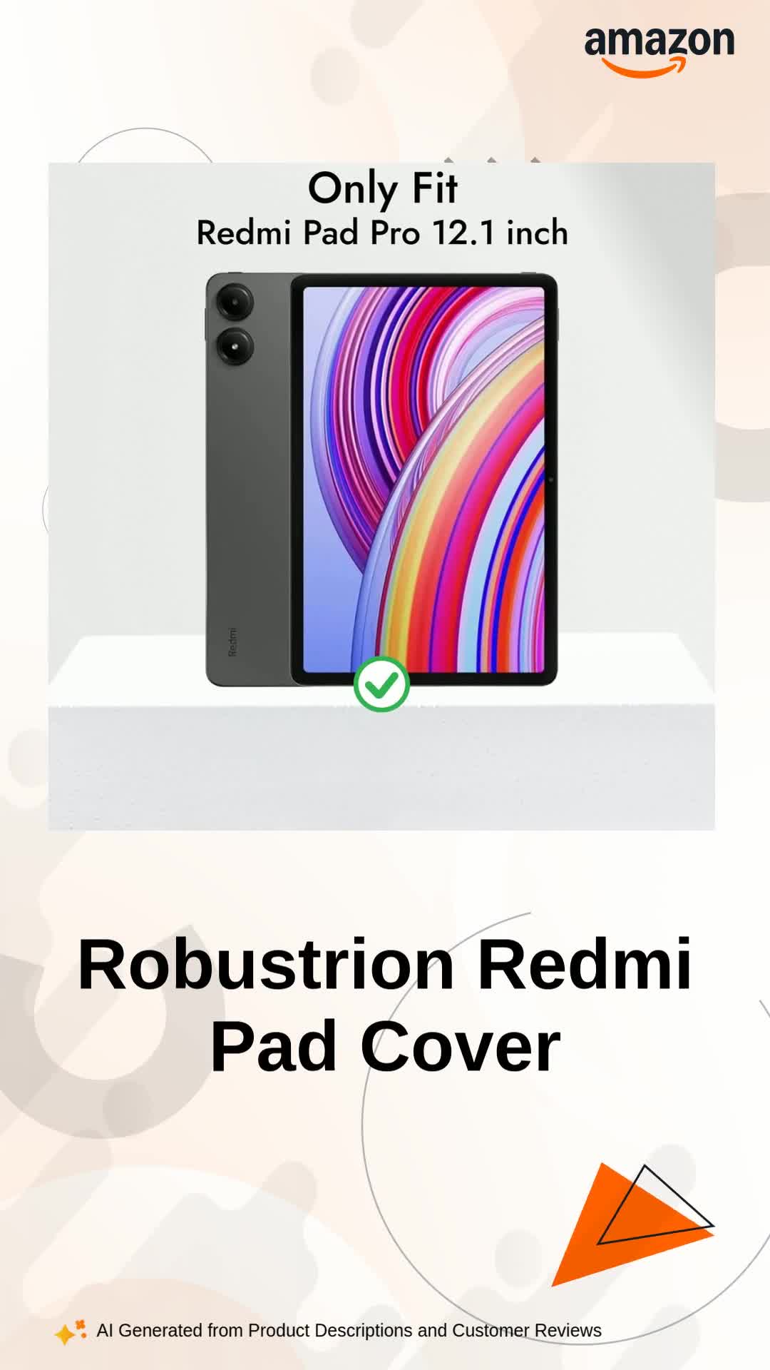 Robustrion Cover for Redmi Pad Pro 12.1 Cover Case, Flip Cover
