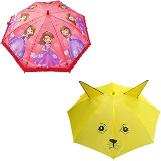 RAINPOPSON Kids Umbrella for Girls Stylish & Kids Umbrella for Boys Cartoon Printed & Ear Umbrella for Kids Combo Umbrella... Price In India