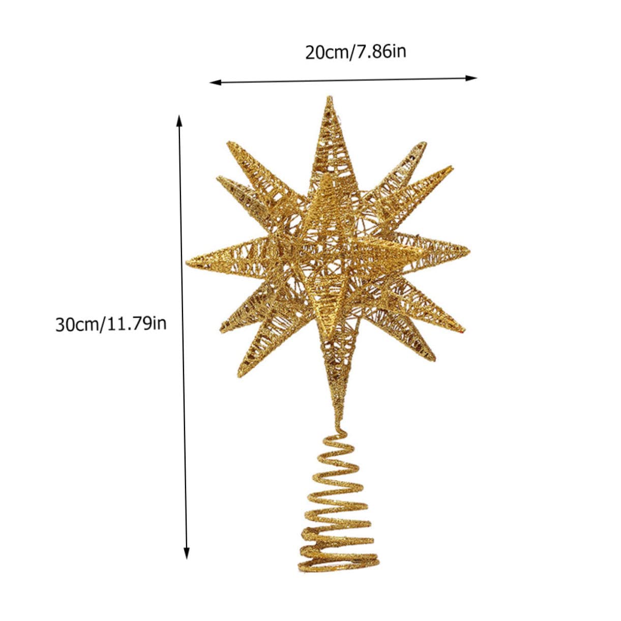 Zerodeko 1pezzi Decorazione per Albero di Natale in Ferro Stella Decorativa per Finestre Ciondolo Natalizio Unica Forma Ornamento Stella Resistente Tecnologia della Polvere da Spolvero