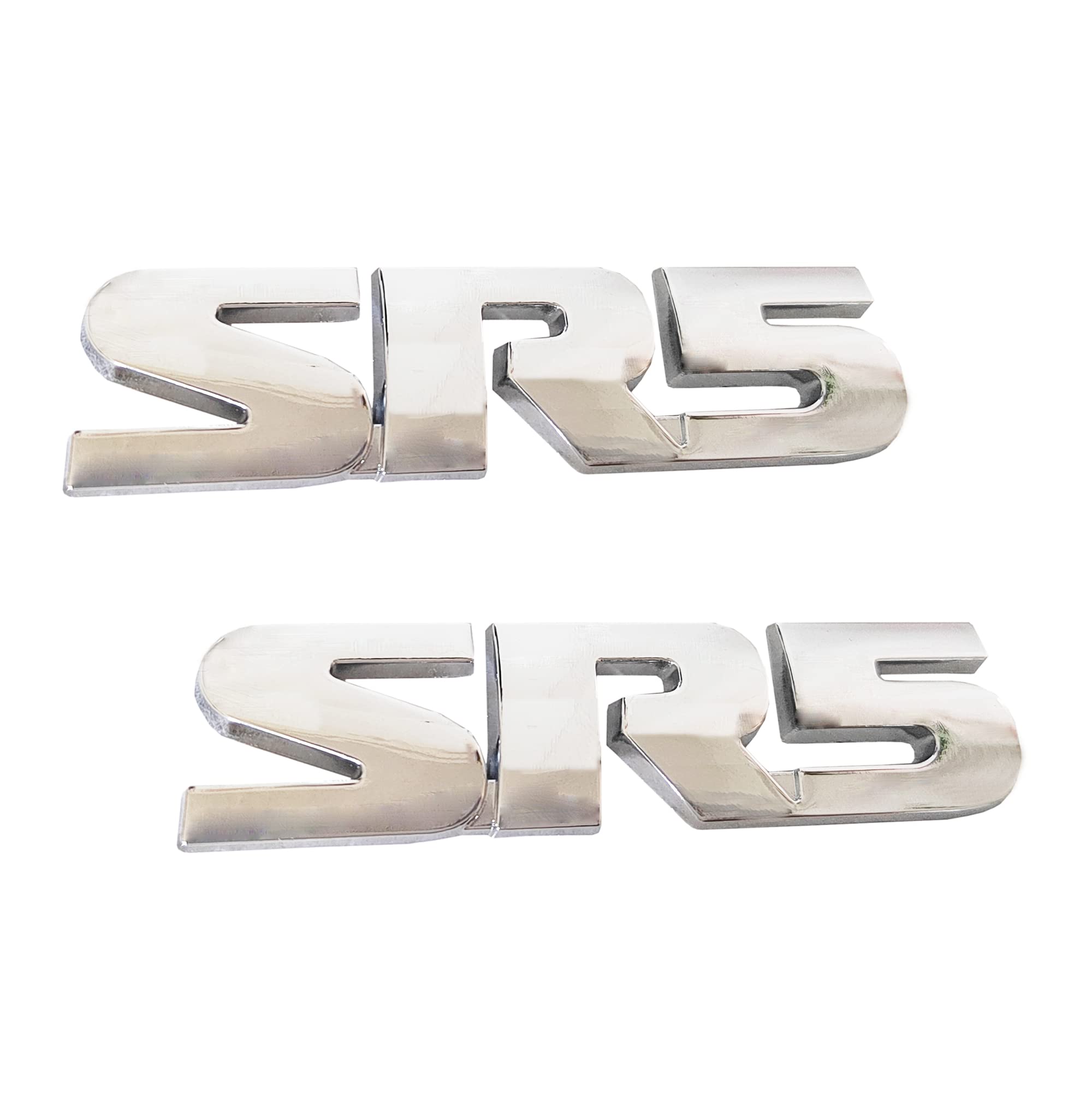 OnlyYou.X SR5 Emblem 3D Logo SR5 Badge Thick Decal Sticker Fit for Pickup and Car 2 Pieces Metal Chrome