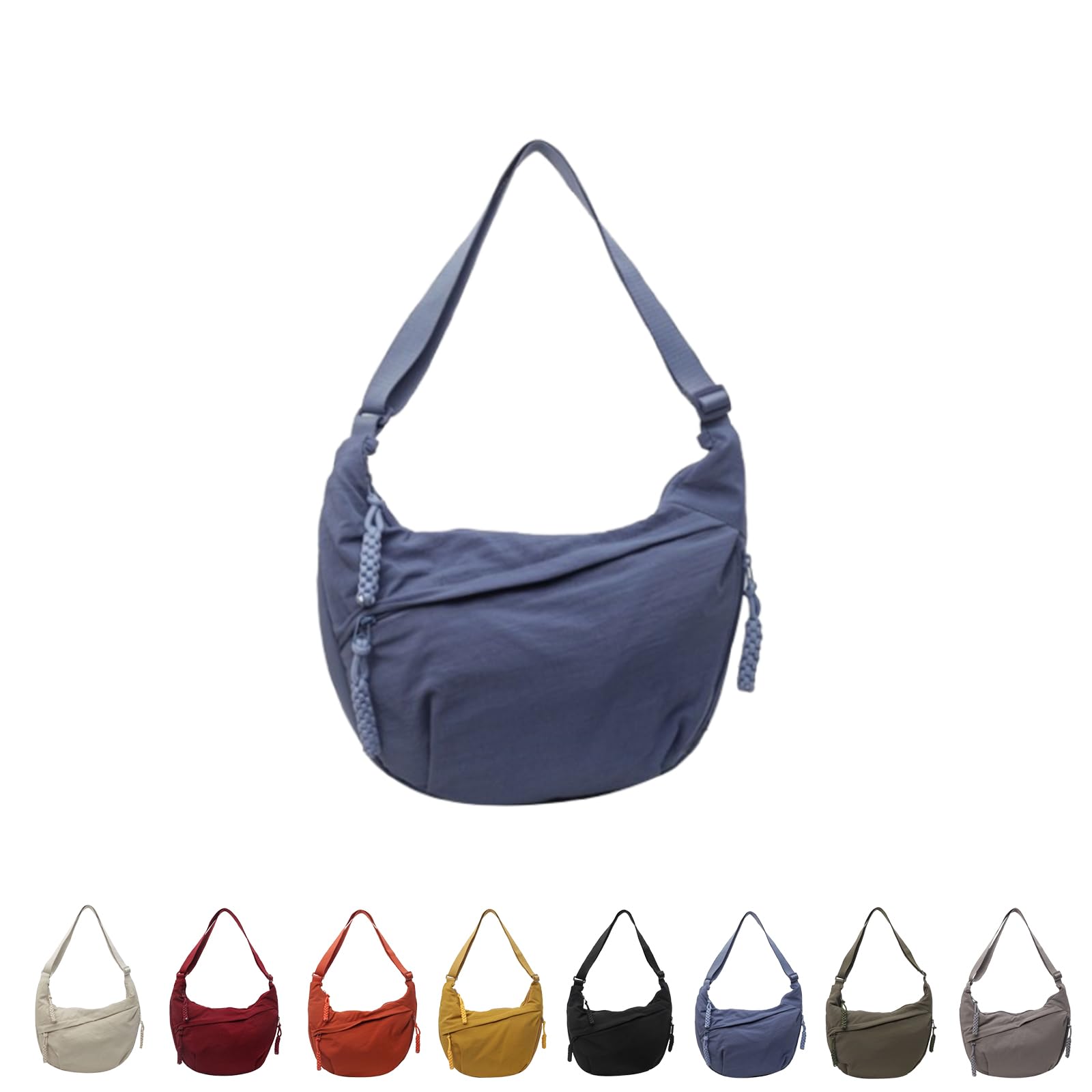 Bolsos cruzados de nailon para mujer, bolso holgado con forma de bola de masa, bolso hobo pequeño y liviano
