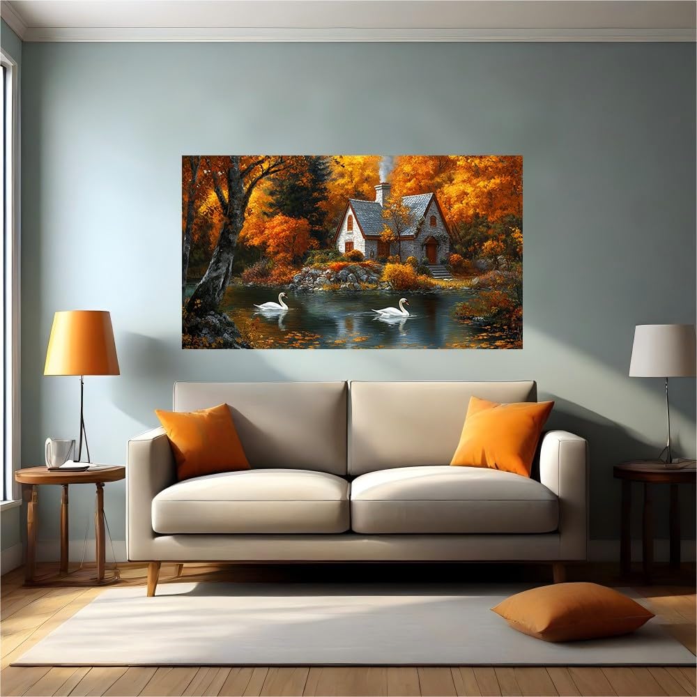 Calcomanías de pared bosque de otoño para crear un salón acogedor y natural en su hogar