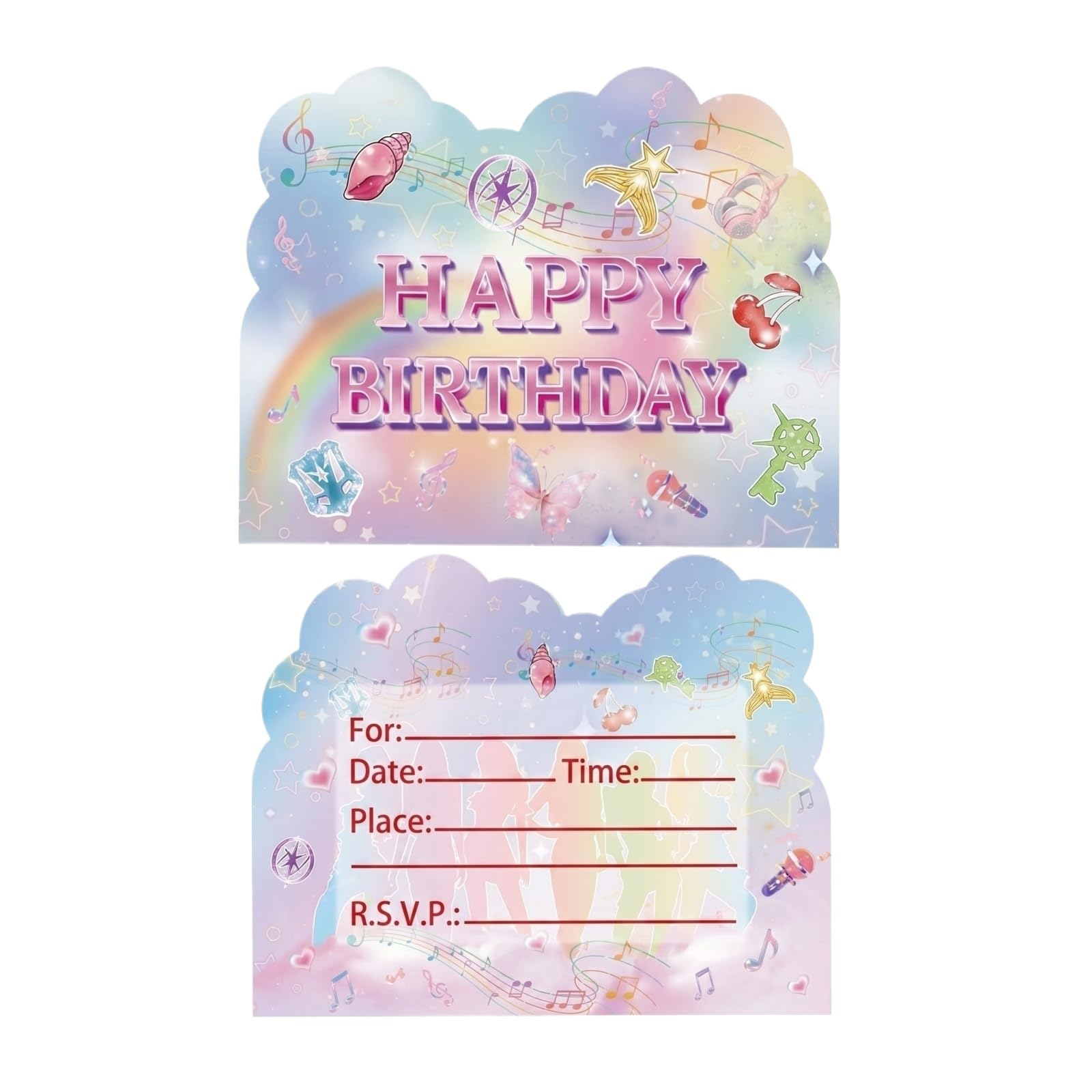 Katseye Birthday Party Decorations Pop Singer Themed Party Supplies Set with 10PC Katseye Invitation Card for Fans Birthday Partys