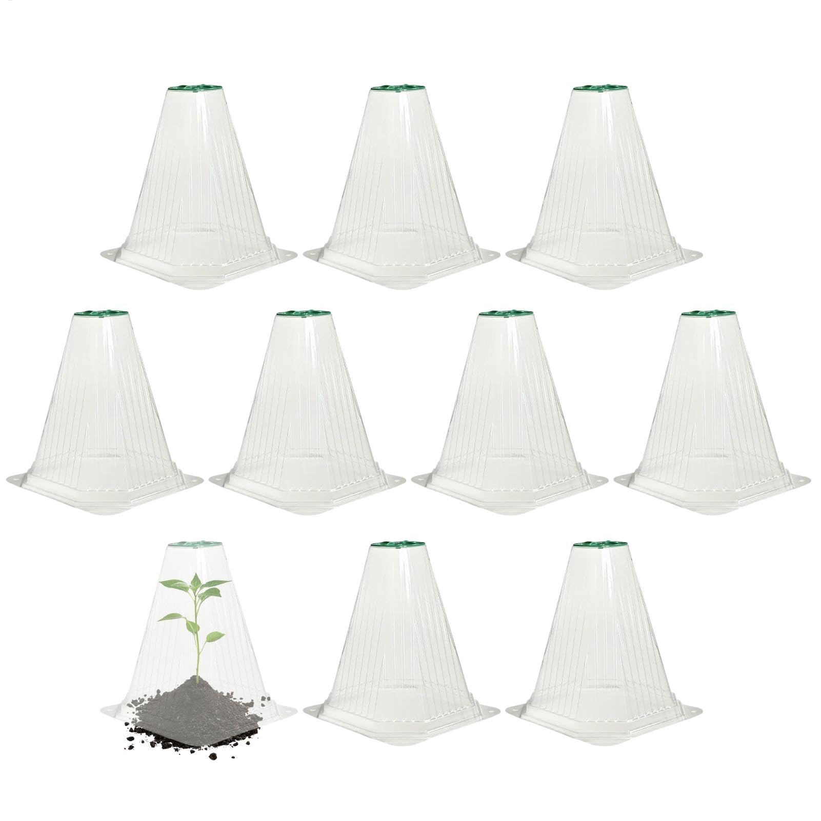 Garden Cloche Dome, Transparent Plant Cover, Small Greenhouse Dome, Outdoor Plant Cover, Antifreeze Plant Protector, Frost Protection Cover, Garden Slug Shield, 16.8x17.8x19cm/6.61x7.01x7.48 inches