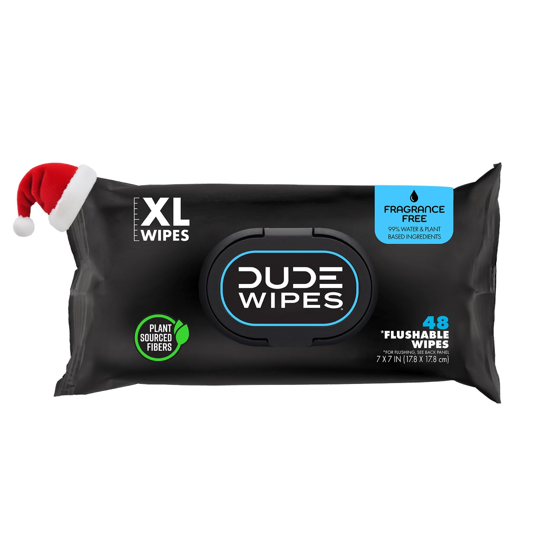 DUDE Wipes - Flushable Wipes Stocking Stuffers - 1 Pack, 48 Count - Unscented - Vitamin-E & Aloe - Septic and Sewer SafeGreenCircle Certified: Certified Environmental Facts Label