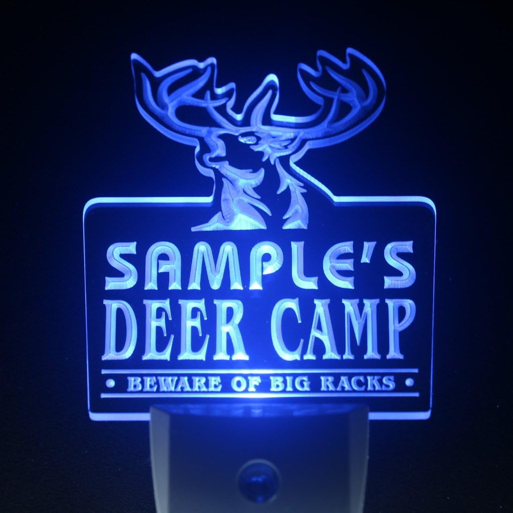 ADVPRO wstu-tm Name Personalized Custom Deer Camp Big Racks Bar Beer Day/Night Sensor LED Sign