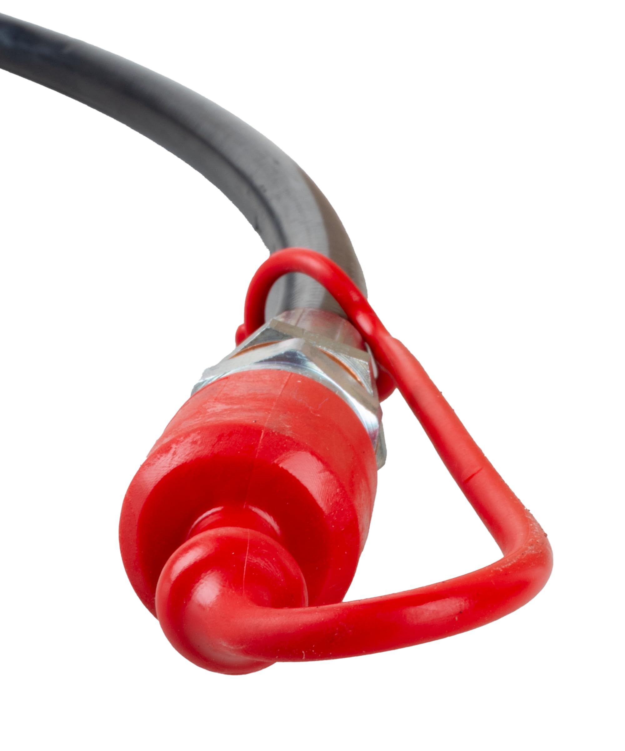 AMA Kit Tubi Idraulici 3/8" 2SN con Valvola di Blocco – 2 Tubi da 900 mm per Terzi Punti, Completo di Innesto Rapido Maschio a Valvola, Made in Italy