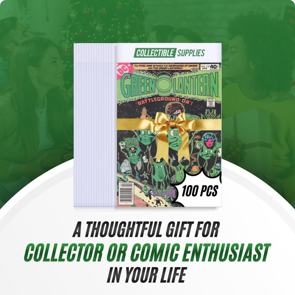 Resealable Current Comic Book Bags | Clear Comic Book Sleeves with Thick Material for Comic Book Protection | PVC-Free & Acid-Free (100 Pack)