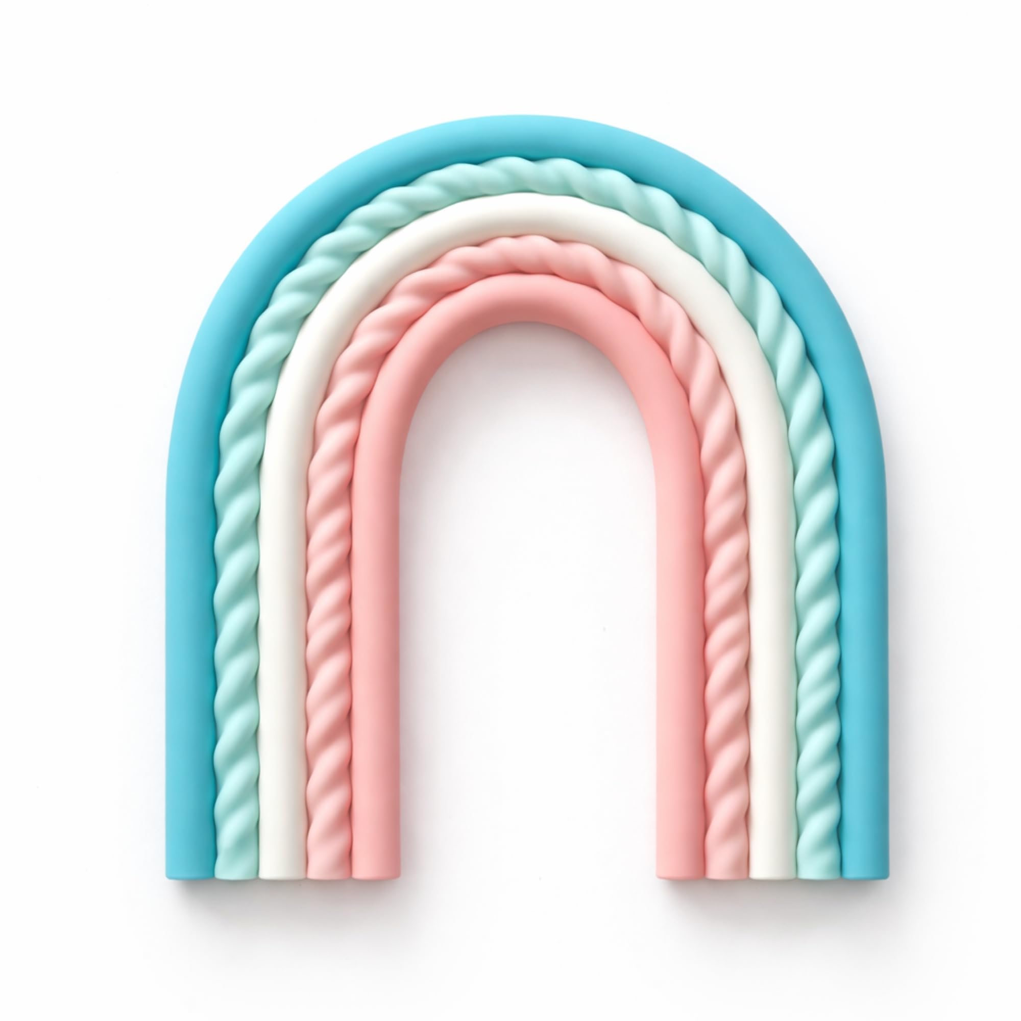 AMAR Rainbow Silicone Cake Topper, Flexible Trimmable Decoration, 10cm x 10cm, for Birthday Cakes, Baby Showers, Celebrations (Pink & Blue)
