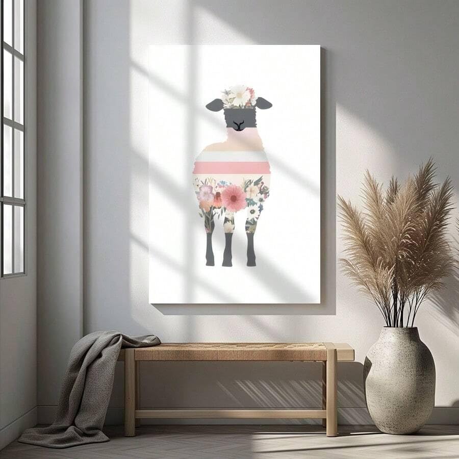 Affiches de moutons de ferme en toile texturée 60x80cm - 2
