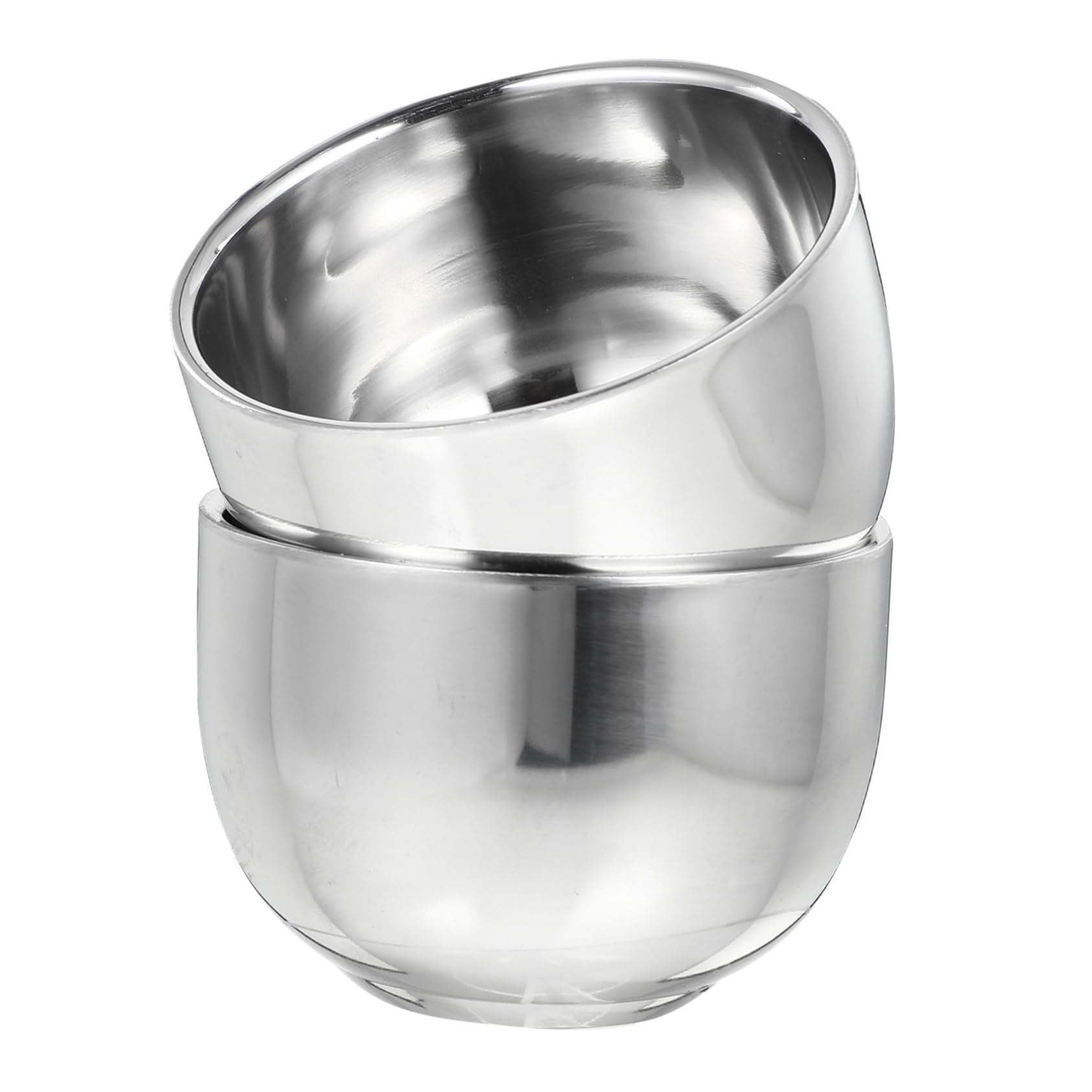 Didiseaon Travel-ready Shaving Soap Bowls 2pcs Stainless Steel Shaving Cup Brush for Men's Shaving Needs