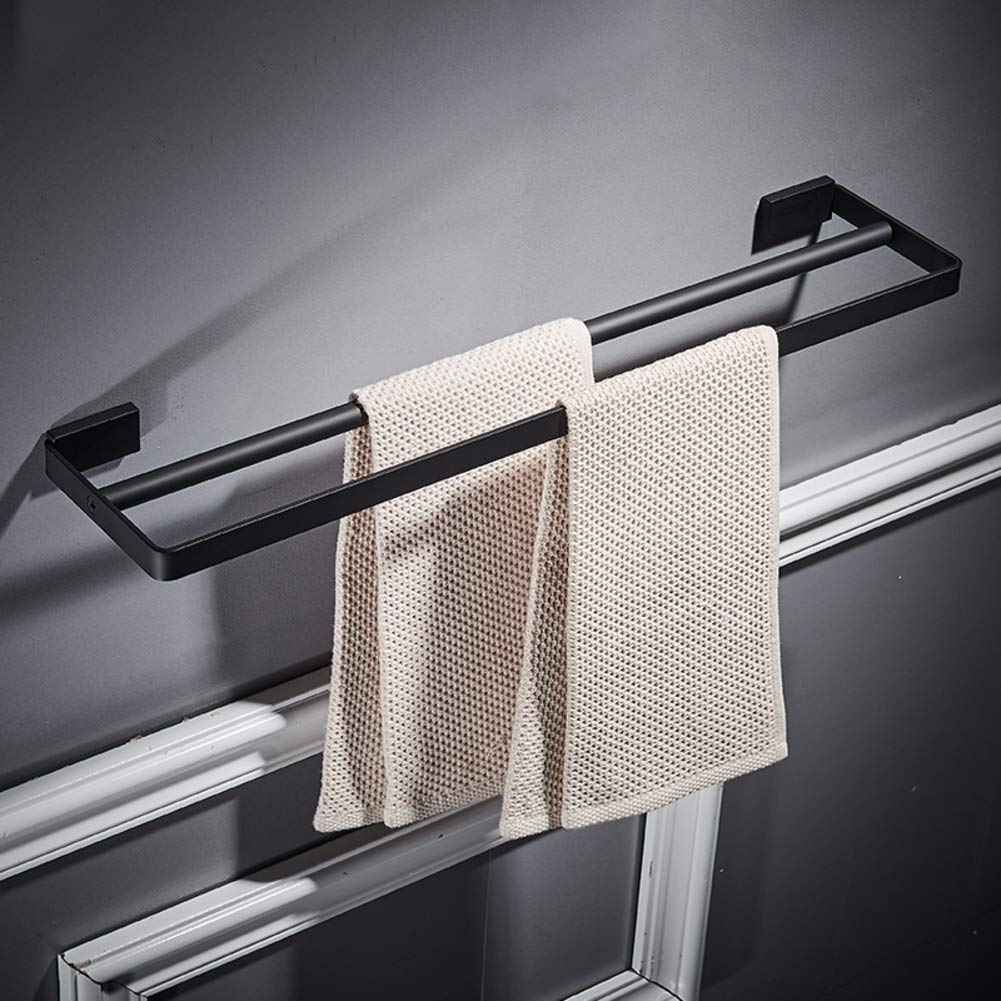 Porte-serviettes de salle de bain étagère murale inox 50 cm