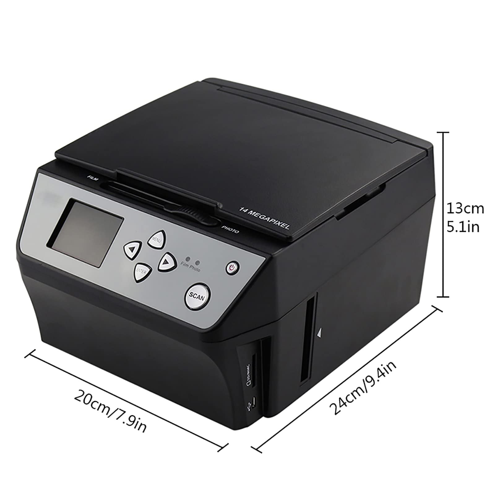 Scanner per Diapositive Negative Ad Alta Risoluzione, Conversione a Colori E Bianco E Nero, Supporto USB Outpu, Anteprima Diretta