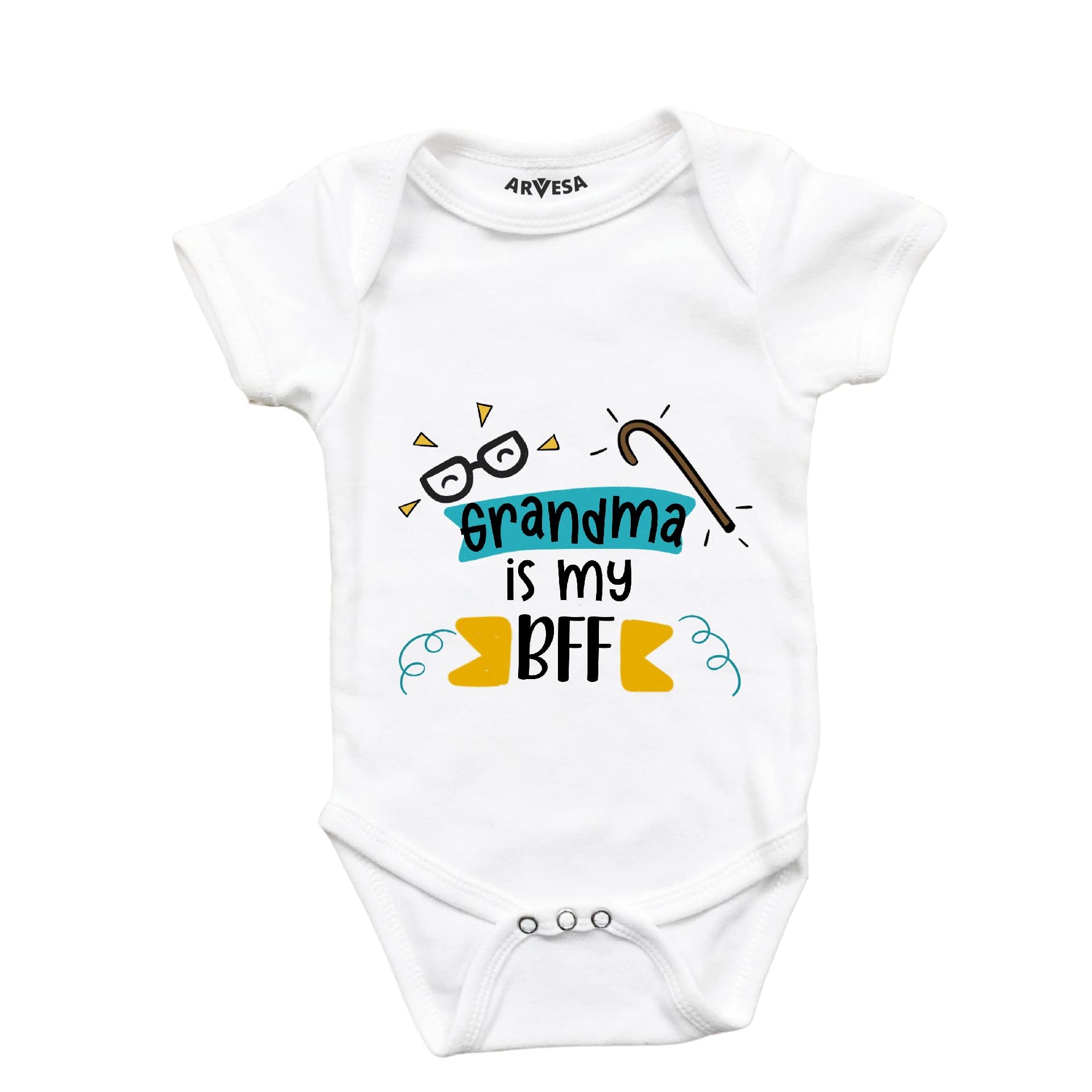 ARVESASpecial Occasion Theme Unisex Baby White Romper Onesie Half Sleeve Envelope