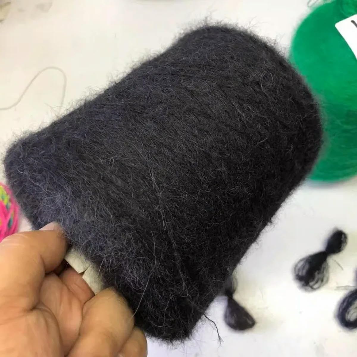 Hilo de Lana de 250 g, Mohair, para Tejer a Mano, para suéteres, Bufandas, Bolsos, Ropa, Hilo de Lana Fino y Esponjoso, cálido.