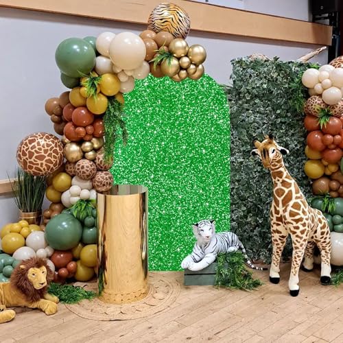 Image of Sequin Arch Backdrop Cover 6.6ft Green Glitter Chiara Backdrop Cover Arch Decorations for Wedding Birthday Party Baby Shower Ceremony Banquet Prom Background