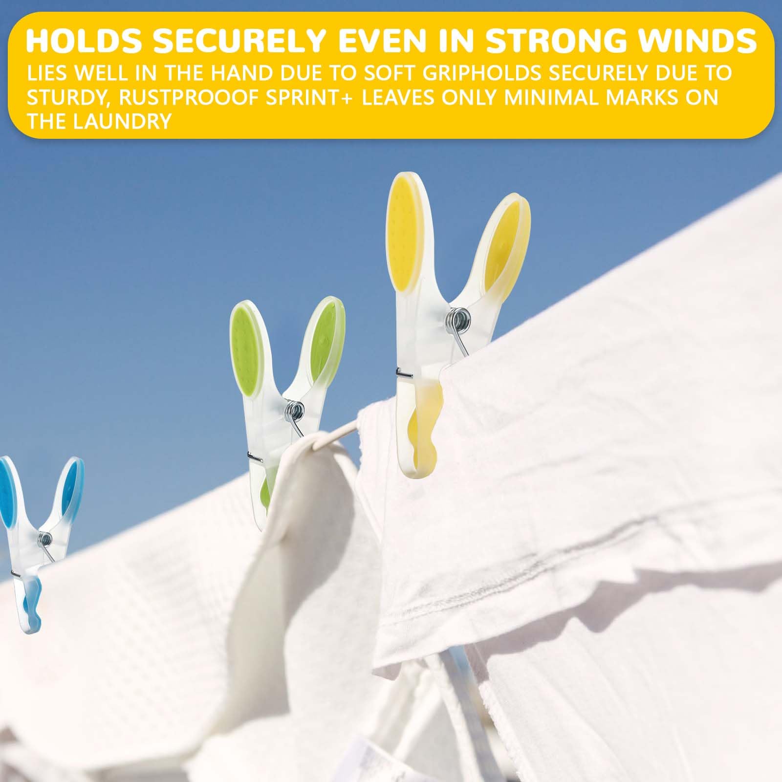 60 Mollette Per Bucato Antiscivolo - Con Impugnatura Morbida, Multicolore, Per Stendibiancheria E Casa - Foto 6