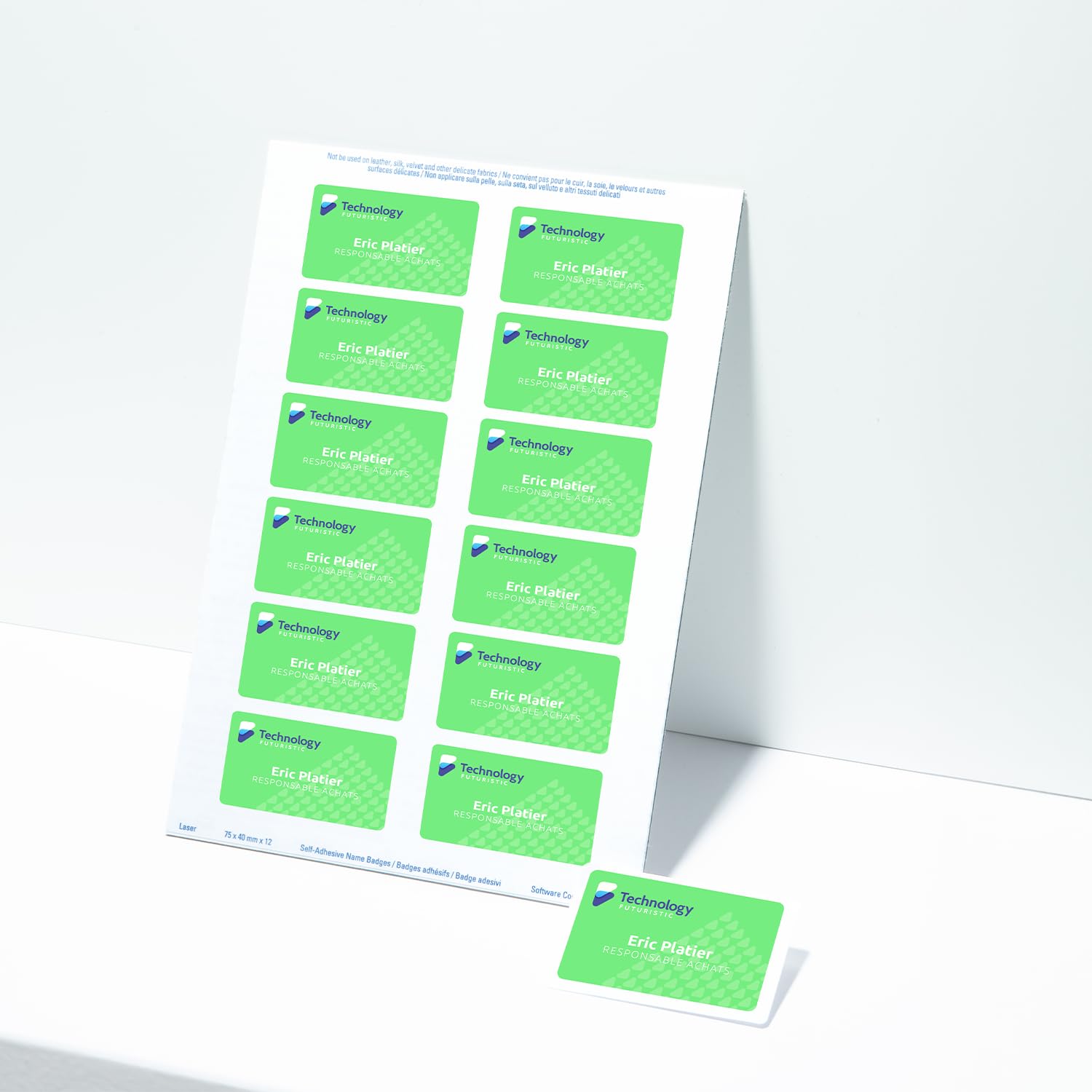 15 Feuilles D’étiquettes Autocollantes A4 Pour Vêtements - 80x50mm, Adhésif Sans Résidu, Pour Imprimante Ou écriture Main - 9
