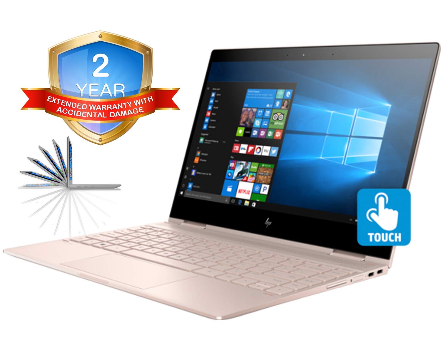 HP Spectre x360 13t Convertible 2-in-1 Laptop in Pale Rose