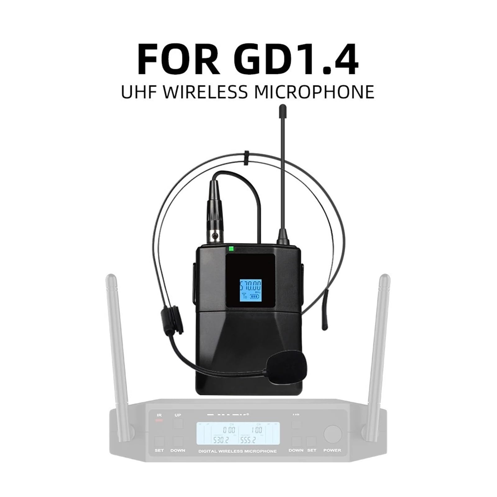 Bezprzewodowy Mikrofon Krawatowy GD1.4 UHF Profesjonalny Klips Do Zestawu Słuchawkowego Mic Bodypack Regulacja Częstotliwości 50M Na Imprezę Czysty OdbióR DźWięKu(2Headset-)