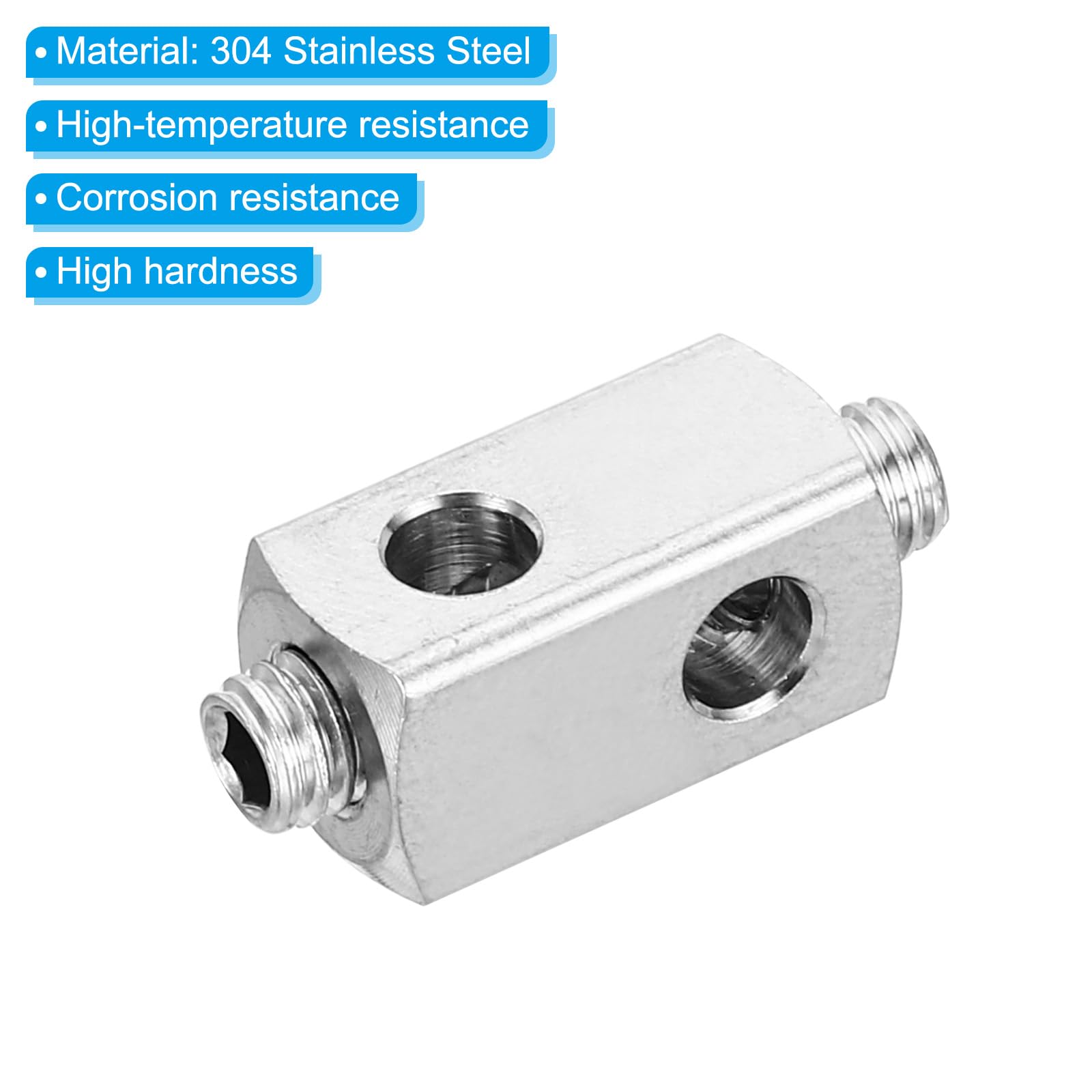 Morsetti Per Cavo In Acciaio Inox 304 - Set 4 Pezzi Con Viti M4, Foro 3mm, Per Fissaggio Cavi, Cordame E Tende - Foto 7