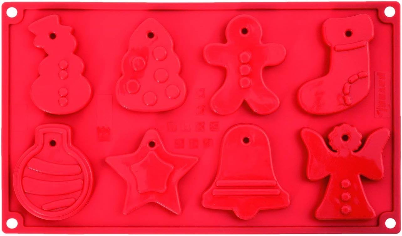 Pavonidea FR091RSAS Multi Portion Silicon Mould with 8 Mould Impressions for Treats, Red