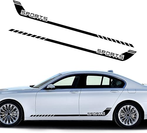 Miniatura 7 de Universal Car Side Skirt Vinly Calcomanías Auto Body Side Sport Racing Stripe Graphic Stickers Exterior DIY Modificado Decoración Accesorios NJ016