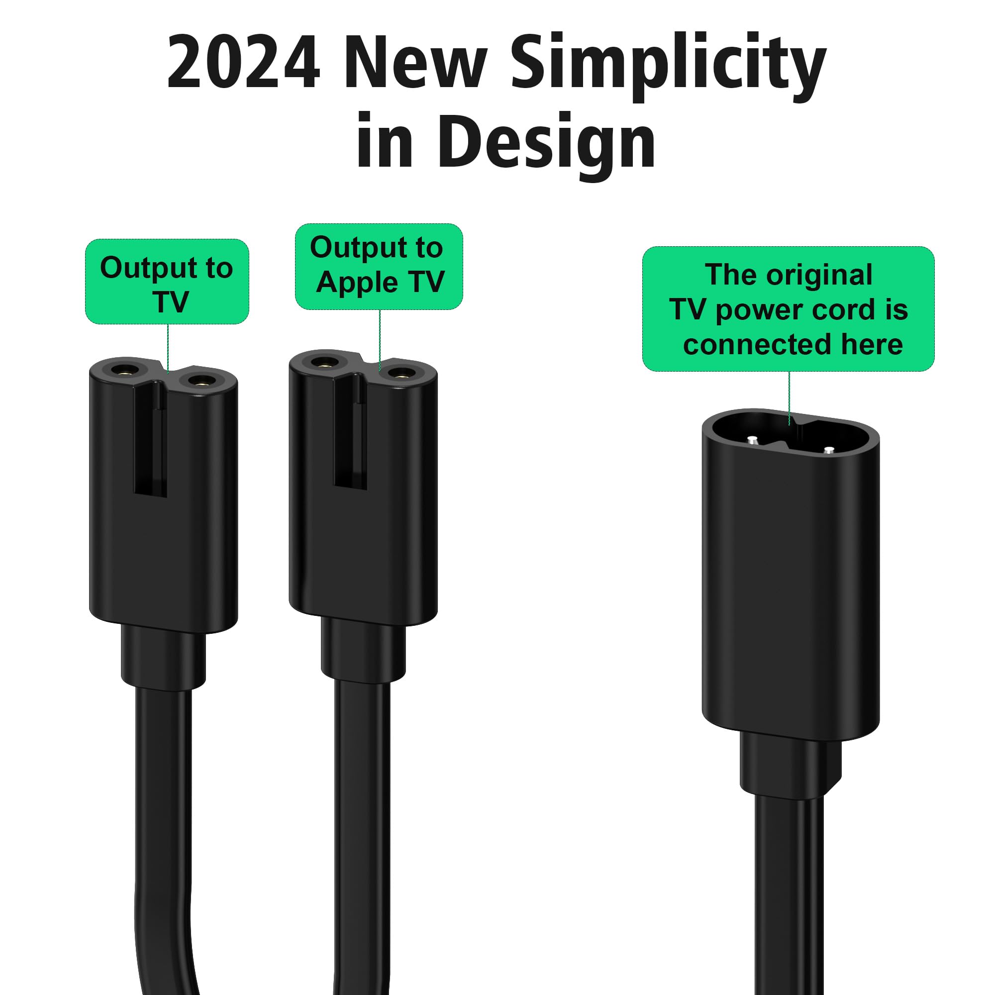 Amazon.com: AGVEE 8in / 8in Y Splitter Power Cord for Apple TV 1st